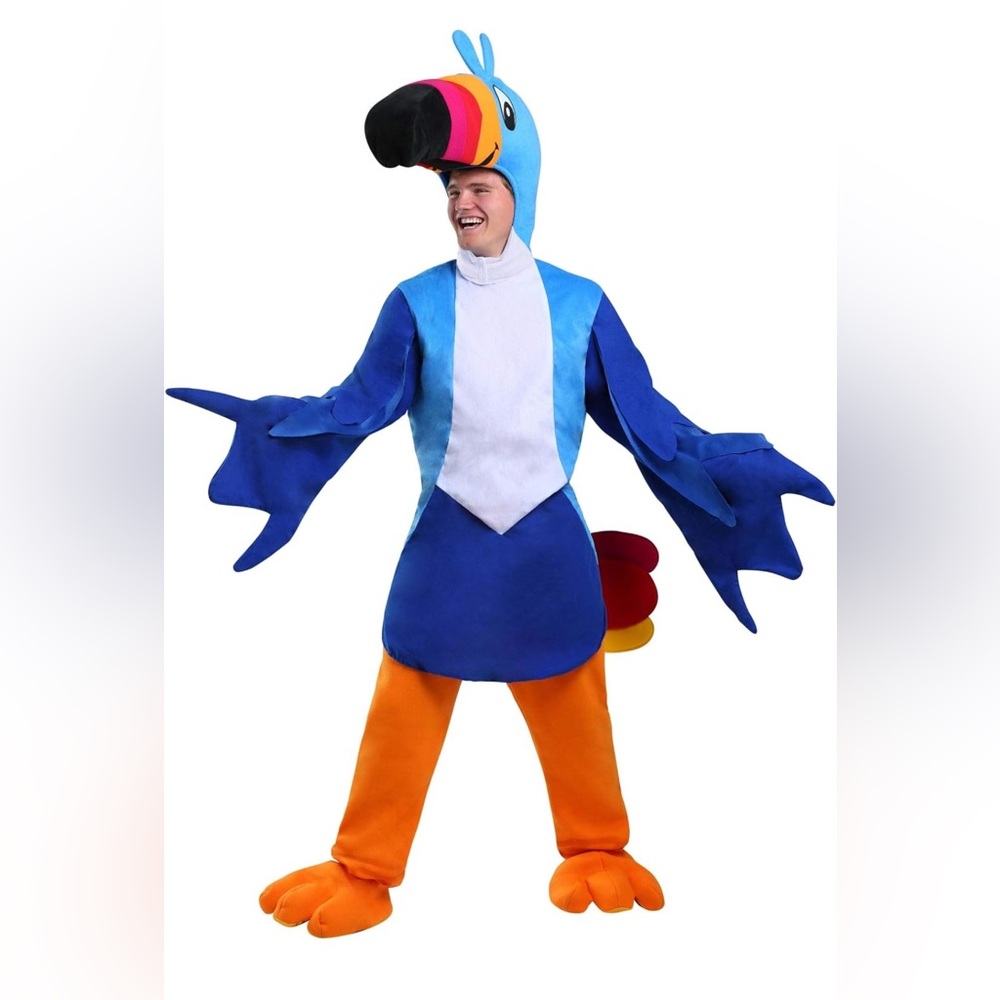 Adult toucan Sam costume 
Froot Loops mascot